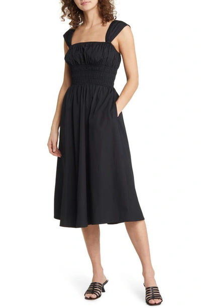 Chelsea28 Smocked Waist Midi Dress In Black