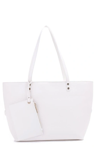 Mali + Lili Estie Recycled Vegan Leather Tote In White