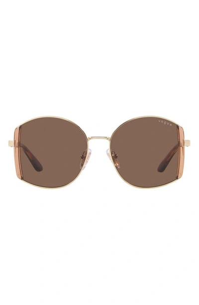 Vogue 53mm Irregular Sunglasses In Pale Gold