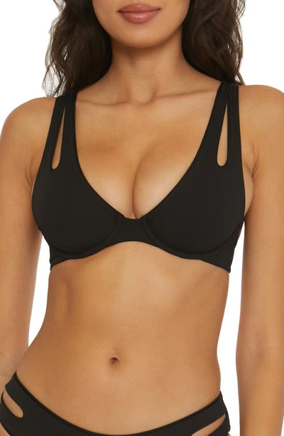 Becca Fine Line Underwire Bikini Top In Black