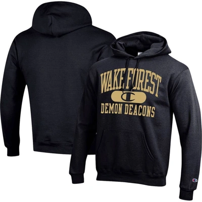 Champion Black Wake Forest Demon Deacons Arch Pill Pullover Hoodie