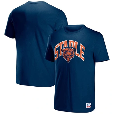 Staple Nfl X  Navy Chicago Bears Logo Lockup T-shirt