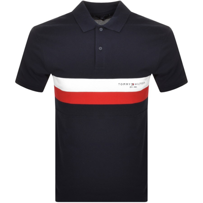 Tommy Hilfiger Logo Polo T Shirt Navy