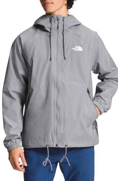 The North Face Antora Waterproof Hooded Rain Jacket In Grey