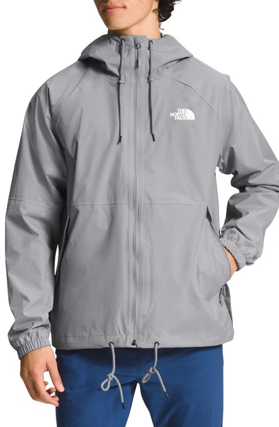 The North Face Antora Waterproof Hooded Rain Jacket In Meld Grey