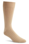 Pantherella Pembrey Solid Dress Socks In Light Khaki