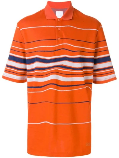 Napa By Martine Rose Striped Polo Shirt In Orange