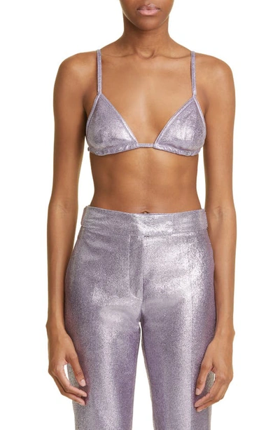 Tom Ford Iridescent Sablé Bra In Light Violet