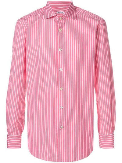 Kiton Striped Shirt In Red