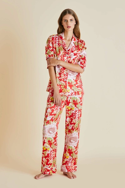Olivia Von Halle Lila Sylva Silk Satin Pyjama Set