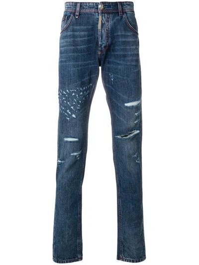 Philipp Plein Distressed Style Jeans - Blue