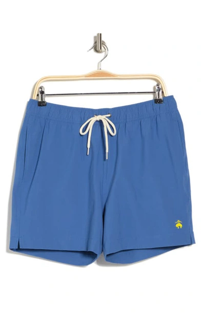 Brooks Brothers Solid Swim Trunks In Bright Cobalt