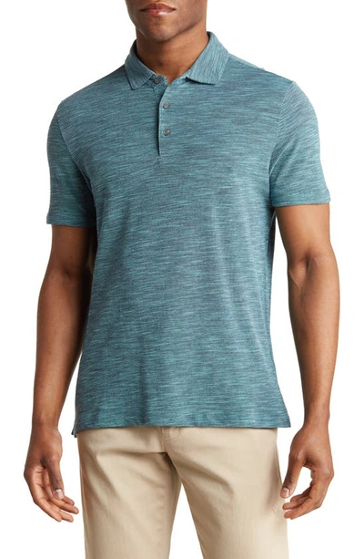 Robert Barakett Hillside Cotton Piqué Polo In Night Teal