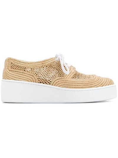 Robert Clergerie Lace Up Sneakers In Neutrals