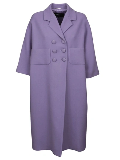 Rochas Elegant Simple Coat In Open Purple