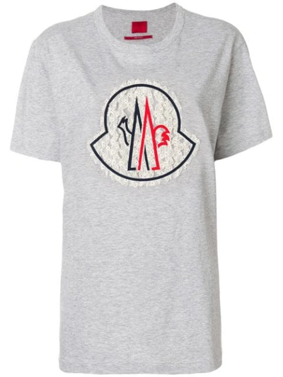 Moncler Crew Neck Short-sleeve T-shirt In Grigio