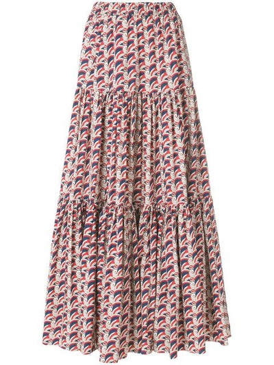 La Doublej Long Printed Skirt In Fac0001 Faccine