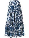 La Doublej Faces Print Skirt In Blue