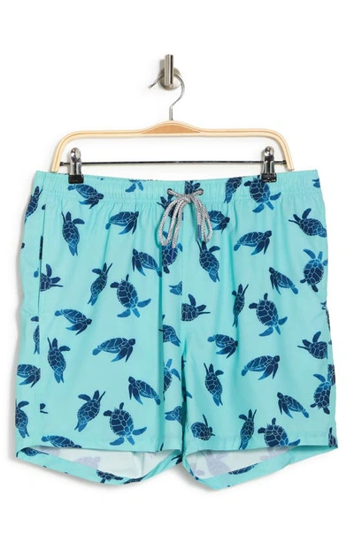 Rainforest Turtles Of The Sea Swim Trunks In Aruba Blue