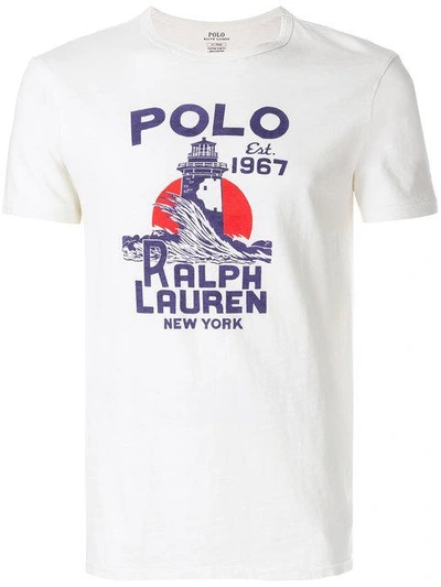 Polo Ralph Lauren Lighthouse Graphic T-shirt In White