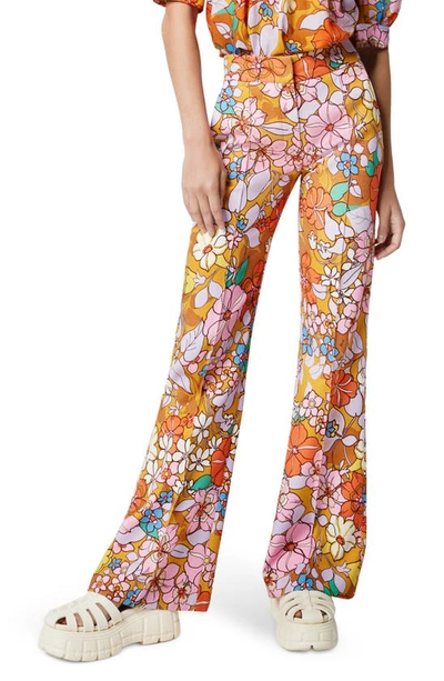 Smythe Floral Pin Tuck Wide Leg Pants In Sixties Floral