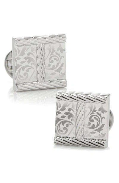 Cufflinks, Inc Engraved Cuff Links In Silver