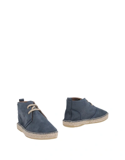 Espadrilles Ankle Boots In Slate Blue