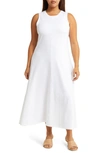 Nordstrom Sleeveless Cotton Knit Dress In White