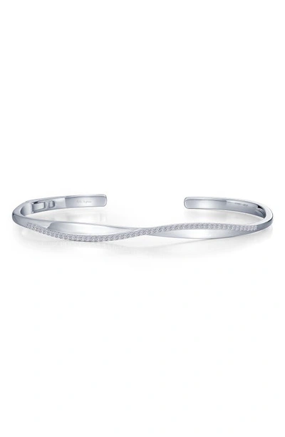 Lafonn Pavé Simulated Diamond Twisted Bangle Bracelet In White/ Silver