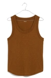 Madewell Whisper Cotton Tank In Sepia