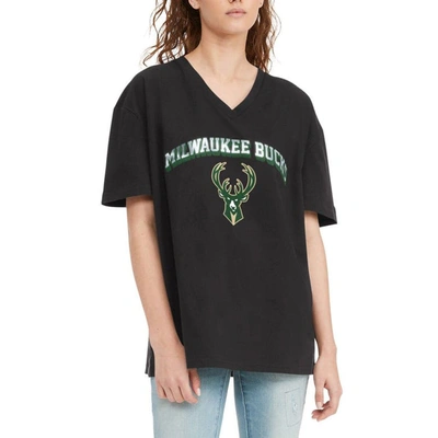 Tommy Jeans Black Milwaukee Bucks Ashley V-neck T-shirt