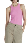 Rag & Bone The Essential Ribbed Tank Top In Pink