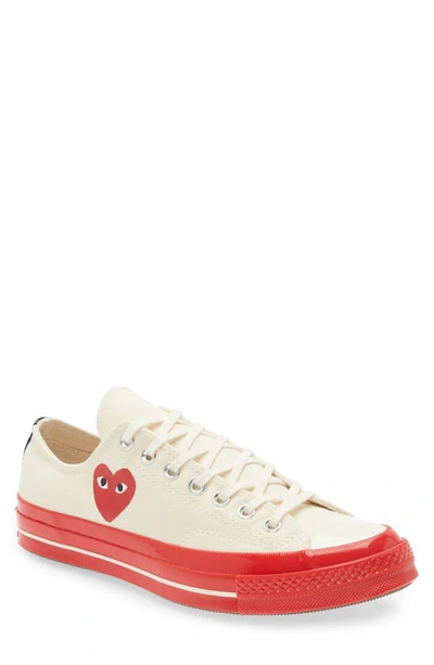 Comme Des Garçons Play Heart Print Sneaker In White
