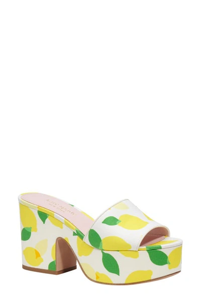 Kate Spade Ibiza Lemon Platform Slide Sandals In Multi