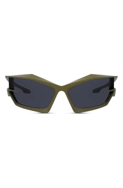 Givenchy 69mm Geometric Sunglasses In Matte Dark Green