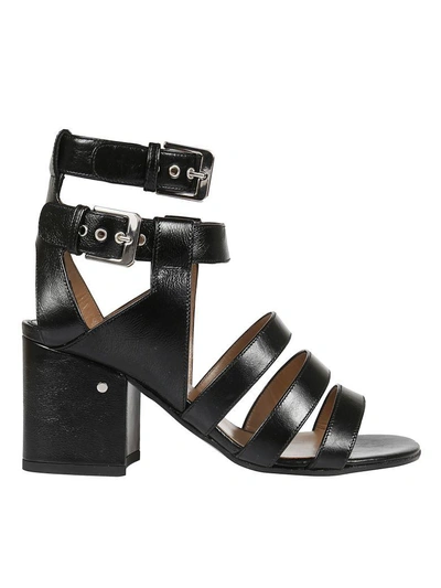 Laurence Dacade Shiny Crumpled Sandals In Black
