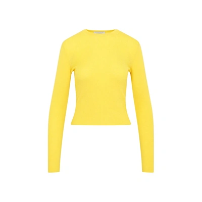 Gabriela Hearst Kaia Long-sleeved Ribbed Top In Yellow