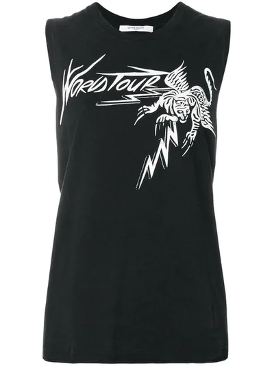 Givenchy World Tour Printed Tank Top In Black