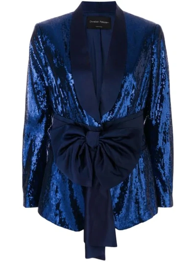 Christian Pellizzari Sequined Smoking Jacket In Blue