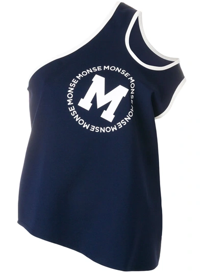 Monse Logo-print Shifted Tank Top In Blue