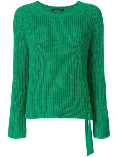 Luisa Cerano Ribbed Knit Tie Detail Sweater