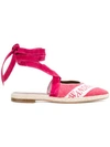 Jw Anderson J.w. Anderson Open Flat Logo Ballerinas In Red