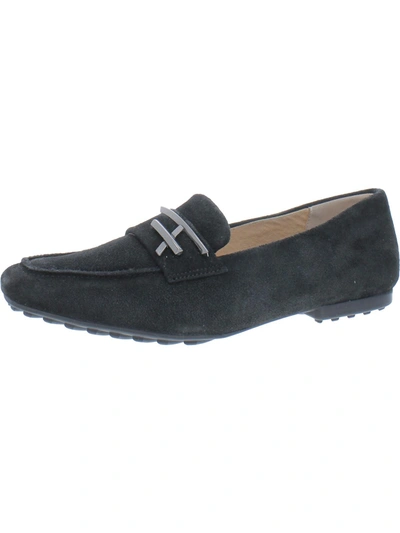 Franco Sarto Petola Womens Leather Slip-on Loafers In Black