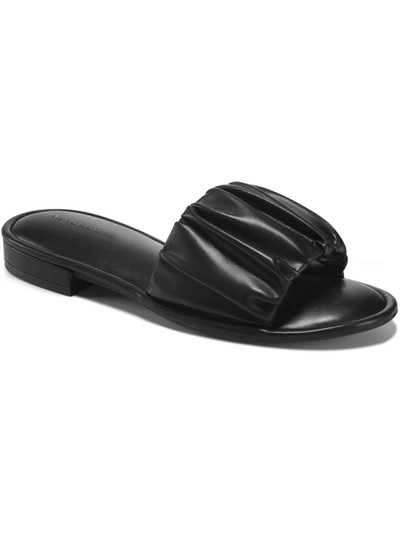 Aerosoles Jamaica Womens Ruched Slip On Slide Sandals In Black
