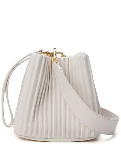 Tiffany & Fred Pleated Leather Shoulder Bag In White