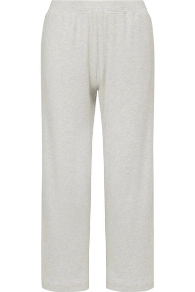 Skin Noelle Ribbed Stretch-pima Cotton And Modal-blend Pajama Pants In Black