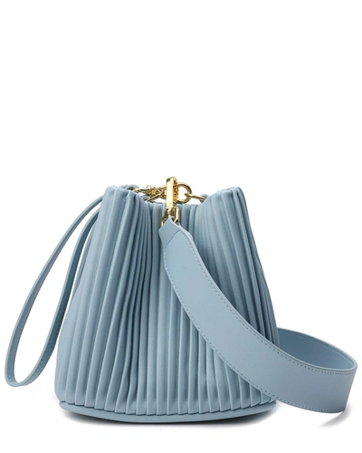 Tiffany & Fred Pleated Leather Shoulder Bag In Blue