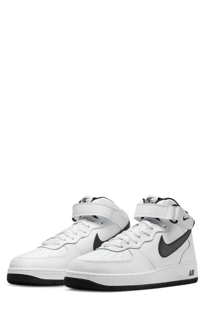 Nike Men's Air Force 1 Mid '07 Shoes In White/ Black/ White