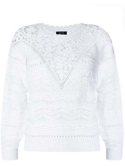 Isabel Marant Camden Crochet Jumper In White