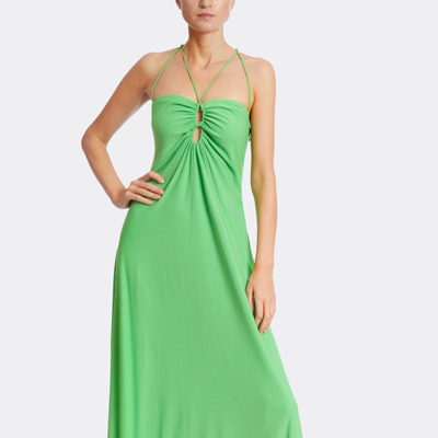 One33 Social Women's Keyhole Jersey Knit Maxi Dress In Green